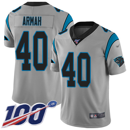 Carolina Panthers Limited Silver Youth Alex Armah Jersey NFL Football 40 100th Season Inverted Legend